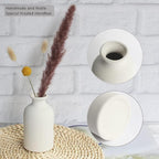 YANLING 6 Pack White Vase Small Ceramic Vases for Decor, White Vases for Flowers Boho Home Decor, Pampas Grass Dried Flowers Vases