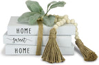 White Decorative Faux Books for Farmhouse & Living Room Decor - Coffee Table & Shelf Accent, Home Sweet Home