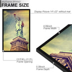 100% Solid Wood 14x22 Picture Frame Set of 2, Black Frame for 14 x 22 Inch Picture Poster Photo, Light Weight 14 by 22 HQ Matte Black Frame for Wall - 2 Pack/Black/14 x22