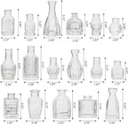 Glass Bud Vase Set of 32 Pcs, Small Glass Vases for Flowers, Clear Bud Vases in Bulk, Vintage Vases for Wedding Centerpieces, Wedding Decorations, Home Table Flower Decor