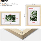 Egofine 8x12 Picture Frames Set of 4, Made of Solid Wood Covered by Plexiglass 5x7 and 6x8 with Mat or 8x12 without Mat, for Table Top Display and Wall Mounting Photo Frame Oak Wood