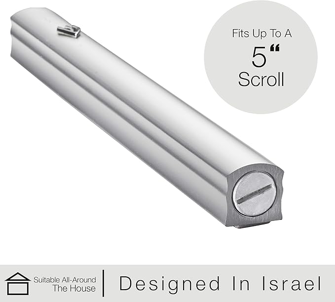 A&S Mezuzot Alumium Mezuzah Case in Silver Shin Design Weatherproof Door Mezuza Judaica Art for Home Blessing (Silver, 6 Inches)