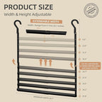 STORAGE MANIAC Adjustable Closet Rod Hanging Clothes Heavy Duty Closet Extender Hanging Rod Space-Saving Clothes Hanging Bar Double Closet Hanging Rod Hanging Closet Organizer Closet Bar,2 Pack Black