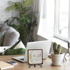 Inspirational Christian Desk Decor, Be Still And Know That I Am God Rutsic Sign, Desk Decorations For Office Home Living Room Bathroom, Eucalyptus Shelf Decor, Wooden Plaque With Stand (04)