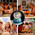 Snow Globe, Snowglobe for Kids Outer Space Water Snow Globes LED Light Change Music Box Home Christmas Decor for Kids, Decorations for Christmas & Birthday(A)