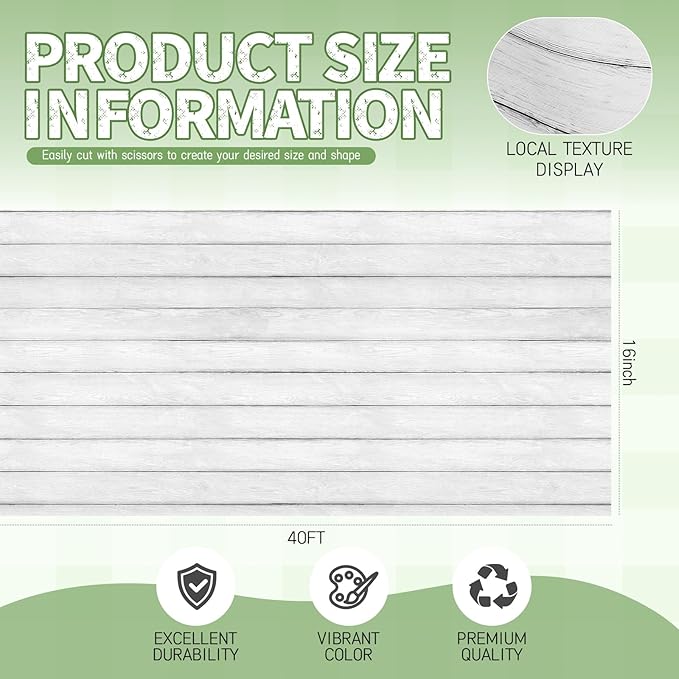 Hahafelt 1.3x39 ft Fabric Bulletin Board Roll Reusable Waterproof Erasable Bulletin Board Wrinkle Resistant Non-Woven Fabric Roll for Background Decor DIY Craft (White,Wood Grain)
