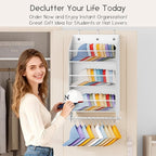 Over the Door Hat Rack - 3-Layer Design Hat Organizer Holds 30-36 Hats with 10 Hooks, Ideal Hat Rack for Door, Over the Door Organizer for Closet, Apartment, Bedroom, Dorm, 1 Pack, White