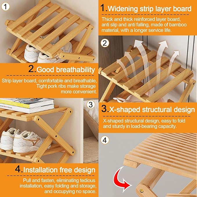 Vertical Shoe Rack Small Narrow Shoe Racks 4-Tier Folding Shoe Storage Rack No Installation Shoes Organizer Shelf Standing Storage Shoe Rack for Entryway Hallway Corridor Room Corner Storage