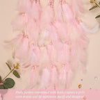 Pretty Jolly Dreamy Girls Butterfly Dream Catcher Wall Decor Fairy Pink Feather Baby Dreamcatcher Handmade Home Décor Wall Hanging for Nursery Bedroom Girls Birthday Gift