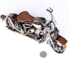 Trebisky Metal Motorcycle Sculpture (Copper Softail) – Vintage Scrap Art Desk Decor for Office & Home, Unique for Dad, Men, Father, or Biker Enthusiasts