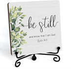 Home Decor, Farmhouse Be Still And Know That I Am God Shelf Decor For Living Room, Christian Gifts For Women Men, Entryway Tv Stand Fireplace Mantle Coffee Table Decoration (Still-10)