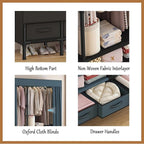 Portable Closet,Garment Rack,Heavy Duty Clothes Rack with Cover,Wardrobe Closet with 1 Hanging Rods, 2 Storage Shelves and 3 Drawers,43.3" L x 17.7" W x 67.7" H,Pale Yellow
