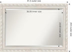 Amanti Art White Wall Mirror 30x42 Opera Off White Rectangle Bathroom Mirror for Wall Decor Living Room, Large Traditional Wood Frame, Hangs Horizonally and Vertically, Bathroom Decor, Beveled Edge
