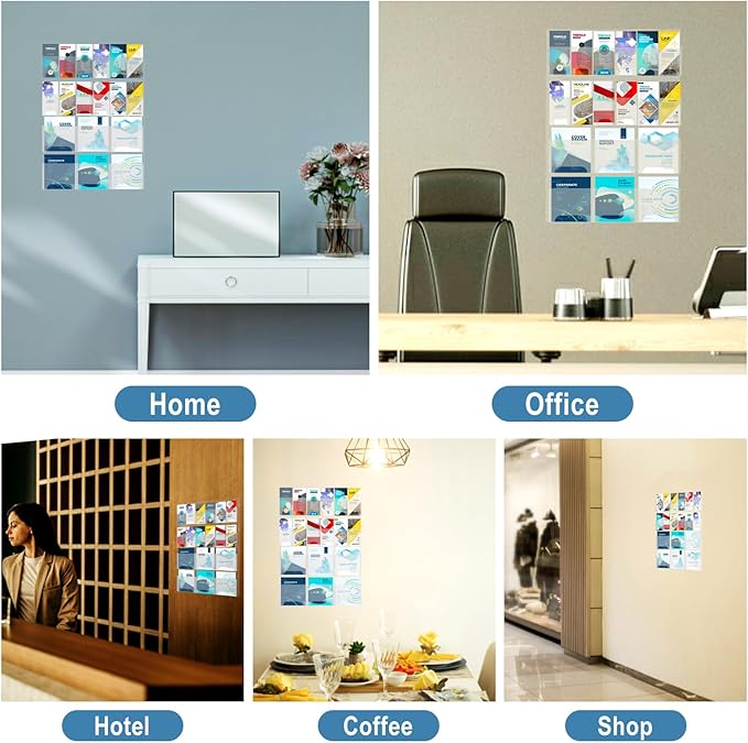 Acrylic Brochure Holder Wall Mount, Magazine and Pamphlet Display, Clear Literature Organizer Rack for 12 Pamphlets and 6 Magazines, Flyer Pamphlet Holder with Business Card Holders and Index Tabs