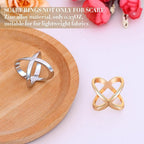 SYWDUDUCLT Scarf Ring for Women's Shawl, Silk Neckerchief, Tshirt, Gold/Sivler, S/M/L, 2 Pcs