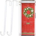 Clear Wreath Hanger Hooks, 15 in, 2 Pack Non Scratch Over The Door Hooks, Fall Halloween Christmas Decorations Indoor Outdoor, Welcome Sign for Front Door Decor