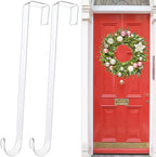 Wreath Hangers for Front Door,12" Clear Wreath Door Hanger,2 Pack Wreath Hanger Non Scratch Over The Door Hooks Easter Christmas Decorations Indoor Outdoor,Welcome Sign for Front Door Decor