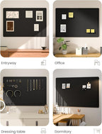 Fluxynara Large Bulletin Board, 70.8" x 47.2" Cork Board Alternative with 48 Safe Removable Adhesive Tabs, Foldable Felt Pin Board for Home Office, Classroom, Bedroom,Entryway for Walls—Black