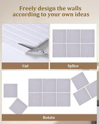 48 * 32 inches Large Bulletin Board, Decorative Felt Pin Board, 0.35“ Thick Foldable Photo Display Board with Self-Adhesive Tape, Vision Board for School Home Kitchen Office Walls - Black