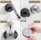 Wreath-Hanger, Strong Stainless Steel Suction-Cup-Wreath-Hooks, 3Pack Wreath-Door-Hanger Fall Halloween Christmas Decorations, Welcome Sign for Front Door Indoor Outdoor (3 Black, 3)