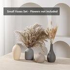 Ceramic Vase Set of 4 Small Vases Home Decor Modern Rustic Farmhouse Pottery Decorative Flower Vases for Pampas Grass Dried Fresh Flowers, Living Room, Bedroom, Table Centerpiece, Mantel, Shelf