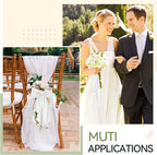2 Pcs White Wreath Sash for Front Door Linen Wreath Ribbon Bow for Yard Porch Garland Home Decor