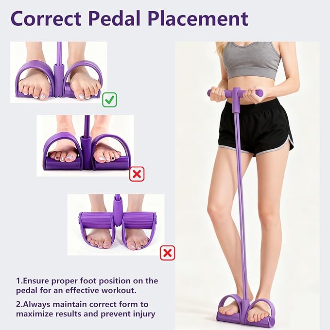 21 Fitness Resistance Bands-6 Tube Pedal Ankle Puller, Pedal Resistance Band with Handle, Natural Latex Fitness Bands, Multifunction Tension Rope for Abdomen, Waist, Arm, Leg Stretching Training