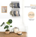 Mkono Hat Rack Wall Mount Set of 2 Hat Storage Organizer for 20 Baseball Caps, Modern Metal Closet Hat Hooks for Wall, Ball Caps Holder Organizer for Bedroom Entryroom Closet Organization, Black