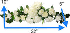 32" Rose/Peony/Hydrangea Swag (Cream)
