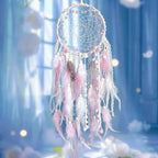 Pink Dream Catcher Feather Dream Catchers Wall Decor Handmade Dreamcatcher Wall Hanging Ornament for Bedroom Living Room Home Decor