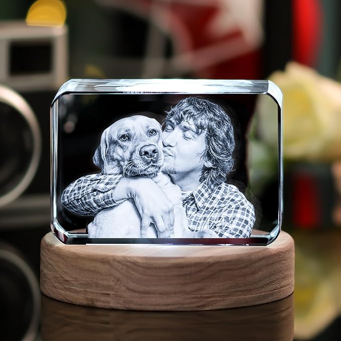 3D Crystal Photo,Personalized for Mom,Wife,Grandma, Husband Great with Your Own Photo,Customized Anniversary, Birthday
