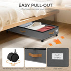 Under Bed Storage with Wheels 2-Pack, 75L XXL Under the Bed Storage Containers Large, 12" Tall Adjustable Storage for Underbed with Lids, Rolling for Shoes, Clothes, Blankets (Grey)
