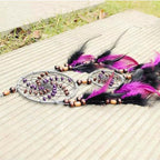 Ornerx Purple Black Dream Catcher for Home Decor 21" Long