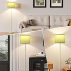 Ambimall 60'' Modern Floor Lamp with Shade, Tall Lamps for Living Room, Bedroom, Office, Dining Room, Light Green Lampshade(Without Bulb)