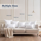 MIULEE Throw Pillows Inserts, Pack of 2 16x24 Inch 100% Virgin Fiber Filling Bed Couch Pillows