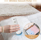 Travel Vacuum Bags with Rechargeable Pump,6 Pack Vacuum Storage Seal Bags for Clothing Suitcase Backpack, Space Saver Compression Clothes Storage Bag (6 Medium+Electric Pump)