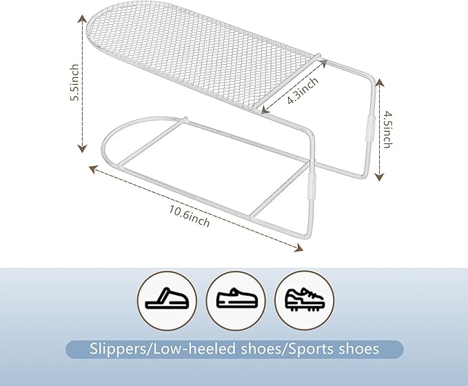 CiBiZi Shoe Slots Organizer 12Pack Metal Shoe Stackers for a Pair of Shoes Display Shelf Shoe Holder Shoe Storage Closet Organizers Shoe Space Saver Organizador de Zapatos White