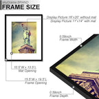 100% Solid Wood 16x20 Picture Frame Set of 2, Black Frame Display Photo 11 x 14 with Mat or 16 x 20 without Mat, 16by20 HQ Matte Black Frame for Wall - 2 Pack/Black/16 x20