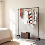 Industrial Pipe Clothing Rack 59in,Clothes Racks for Hanging Clothes,Heavy Duty Garment Display Rack