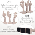 olirum 3 Pcs Thinker Large Statue Set - Resin Sandstone Art Abstract Home Accent Figurines for Living Room, Bedroom, Shelves, Office Desktop, Coffee Table Decor, Gift for Women (3 Pcs Sandstone, 9")
