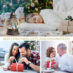 Snow Globes, Snowman Family,Glitter Water Christmas Lantern with 8 Songs, 6H Timer Battery & USB Powered Music Box,Gifts for Men and Kids, Indoor Christmas Decorations