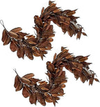 Brown Leaf Wreath, Artificial Realistic Reusable Leaf Swag Fall Porch Decorations Outdoor for Mantle Fall Decorations for Home (1-280)
