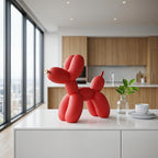 Resin Balloon Dog Sculpture - Collectible Figurines Decor for Home | Office Desktop Resin Decors Balloon Dog Decor (Red)