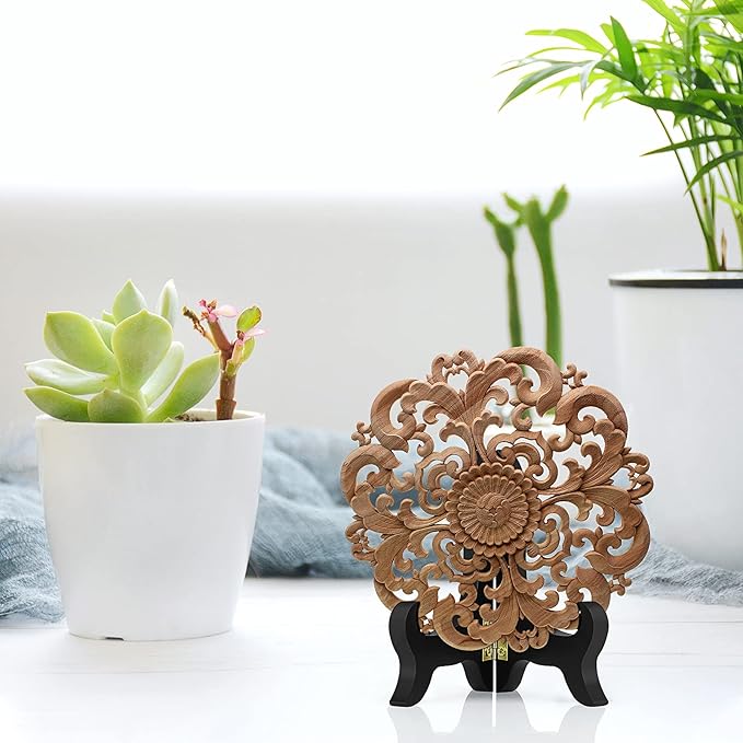 6 Pack 4 Inch Wooden Display Stand Plate Easels Holder (Black)