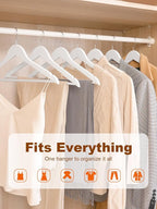 HOUSE DAY White Wooden Hangers 20 Pack, Solid Wood Hanger with Non Slip Pant Bar, Heavy Duty Wooden Coat Hanger for Closet, Smooth Finish Wood Clothes Hangers for Shirts, Suits Jackets, Dress