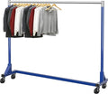 Simple Houseware Industrial Grade Z-Base Garment Rack, 500lb Load with 63 Inches Extra Long Bar, Blue