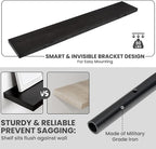 Solid Wood Floating Shelves For Wall, 55”W x 9”D x 1.56”H Large Wall Shelves for Living Room Bedroom Bathroom Kitchen Drcor Storage with Invisible Heavy-Duty Metal Bracket, Carbonized Oak, 2 Pack