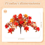 Fall Flowers Artificial for Decoration, Fake Silk Rhododendron Flowers for Outdoors, 2 Bundles Faux Azalea Outside UV Resistant No Fade Floral for Home Garden Balcony Walkway Wedding Party Decor