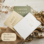 Aesthetic Decorative Books, Set of 3 Linen Fake Book Boxes, Faux Book Decor for Coffee Table, Bookshelf, Entryway Tables