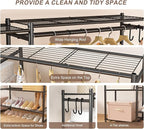 Neprock Wardrobe Closet, Portable Clothing Rack for Hanging Clothes, Free Standing Closet Organizers and Storage System with 4 Tiers Shelves for Cloakroom Bedroom, Black